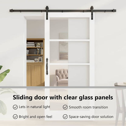 Sliding Door ORKDAL White and Black 93 x 202 cm