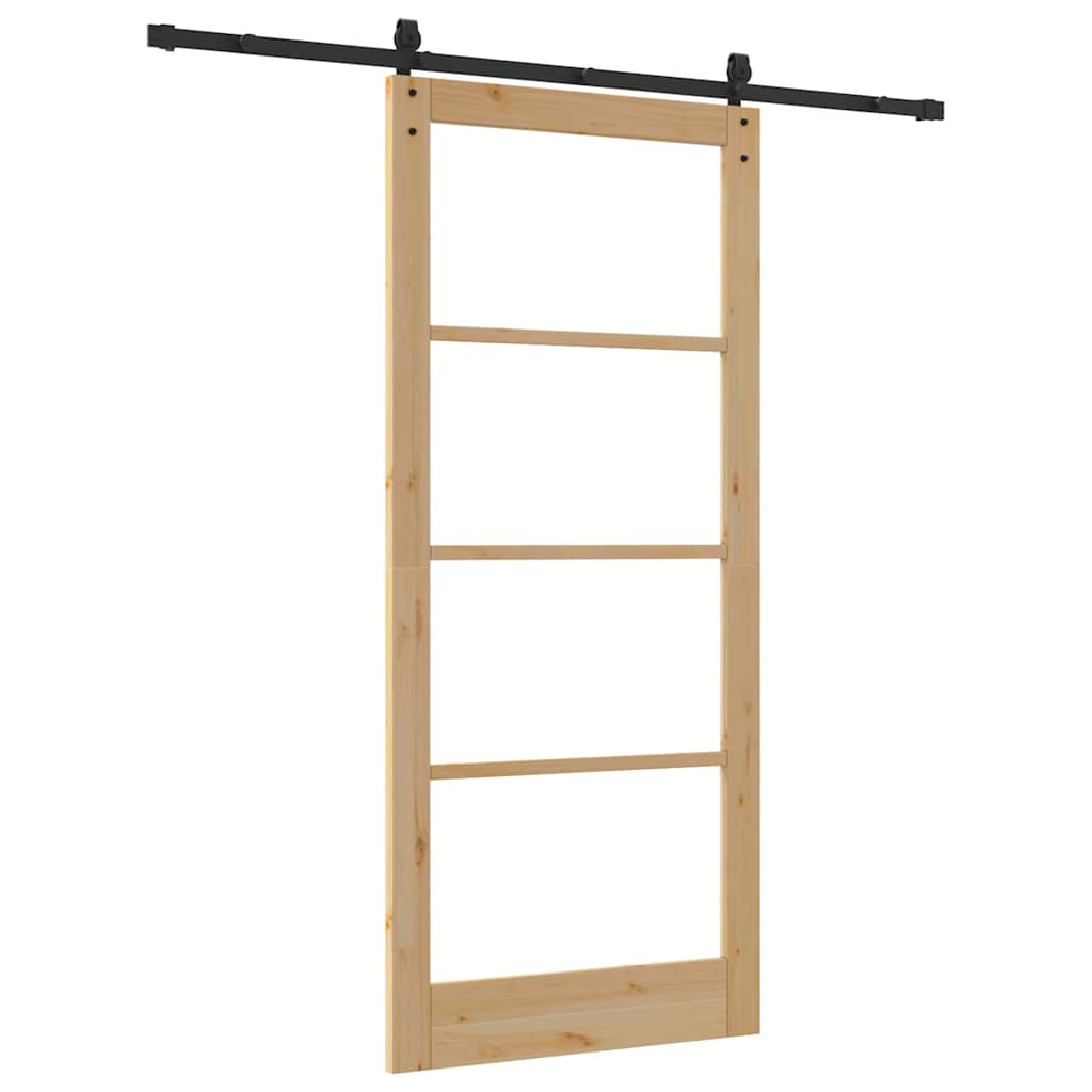 Sliding Door ORKDAL Natural and Black 93 x 211 cm