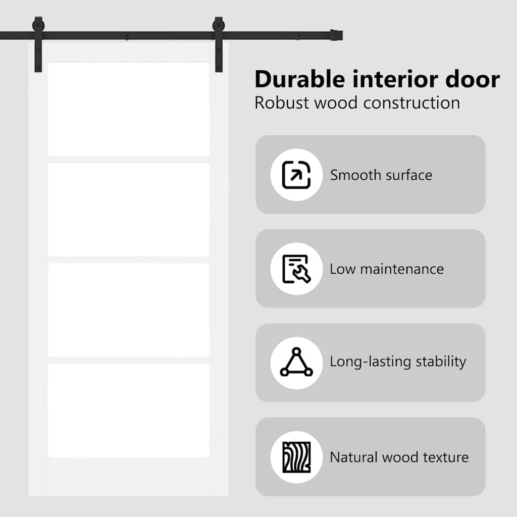 Sliding Door ORKDAL White and Black 93 x 211 cm