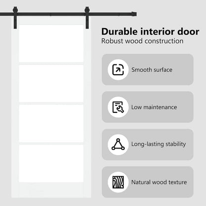 Sliding Door ORKDAL White and Black 93 x 211 cm
