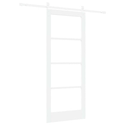 Sliding Door ORKDAL White 83 x 202 cm Solid Pine Wood and Glass