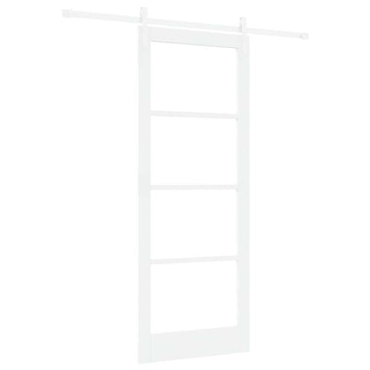 Sliding Door ORKDAL White 83 x 211 cm Solid Pine Wood and Glass