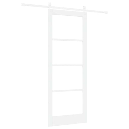 Sliding Door ORKDAL White 83 x 211 cm Solid Pine Wood and Glass