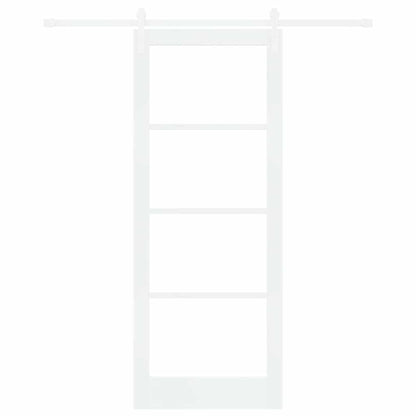Sliding Door ORKDAL White 83 x 211 cm Solid Pine Wood and Glass