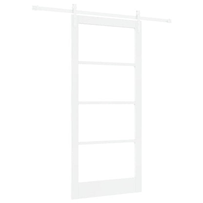 Sliding Door ORKDAL White 93 x 202 cm Solid Pine Wood and Glass