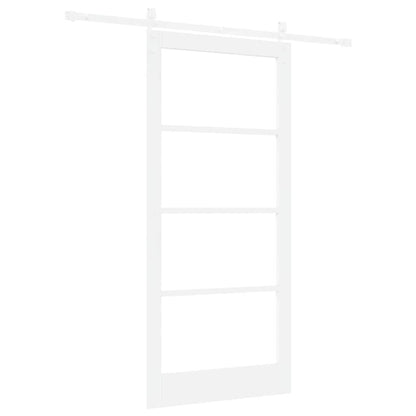 Sliding Door ORKDAL White 93 x 202 cm Solid Pine Wood and Glass