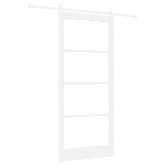 Sliding Door ORKDAL White 93 x 211 cm Solid Pine Wood and Glass