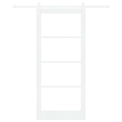 Sliding Door ORKDAL White 93 x 211 cm Solid Pine Wood and Glass