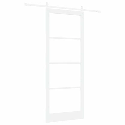 Sliding Door ORKDAL White 93 x 232 cm Solid Pine Wood and Glass