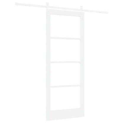 Sliding Door ORKDAL White 83 x 202 cm Solid Pine Wood and Glass