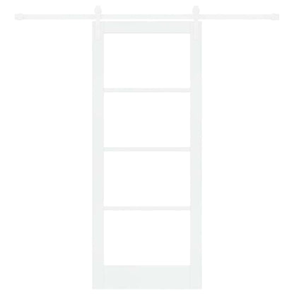 Sliding Door ORKDAL White 83 x 202 cm Solid Pine Wood and Glass