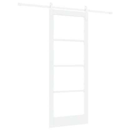 Sliding Door ORKDAL White 83 x 211 cm Solid Pine Wood and Glass