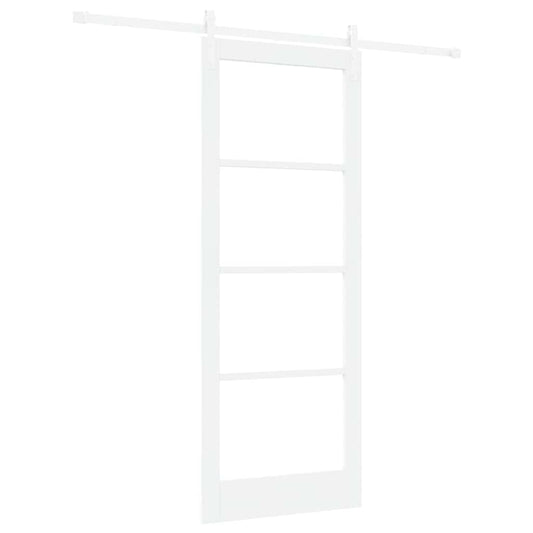 Sliding Door ORKDAL White 83 x 211 cm Solid Pine Wood and Glass