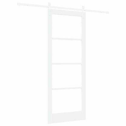 Sliding Door ORKDAL White 83 x 211 cm Solid Pine Wood and Glass