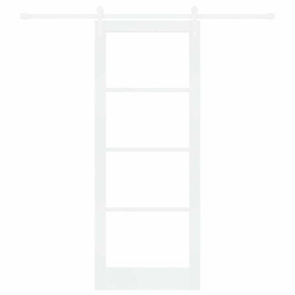 Sliding Door ORKDAL White 83 x 211 cm Solid Pine Wood and Glass