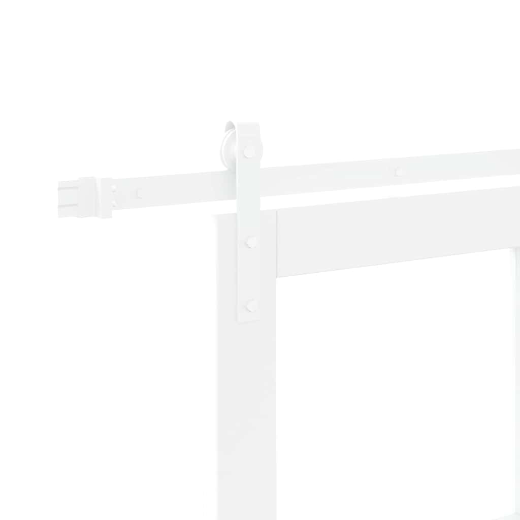 Sliding Door ORKDAL White 93 x 211 cm Solid Pine Wood and Glass