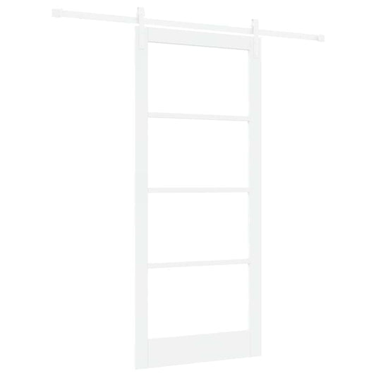 Sliding Door ORKDAL White 93 x 211 cm Solid Pine Wood and Glass