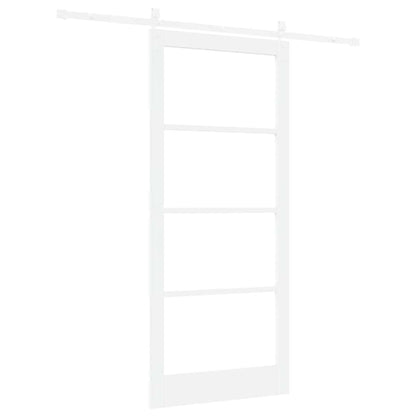 Sliding Door ORKDAL White 93 x 211 cm Solid Pine Wood and Glass