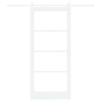 Sliding Door ORKDAL White 93 x 211 cm Solid Pine Wood and Glass