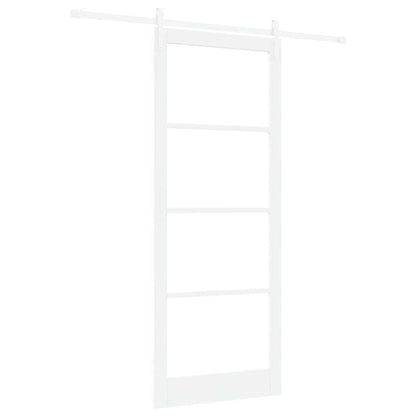 Sliding Door ORKDAL White 93 x 232 cm Solid Pine Wood and Glass
