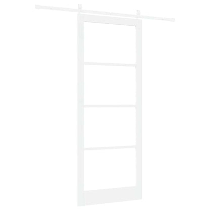 Sliding Door ORKDAL White 93 x 232 cm Solid Pine Wood and Glass
