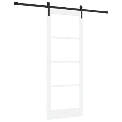 Sliding Door ORKDAL White 83 x 211 cm Solid Pine Wood and Glass