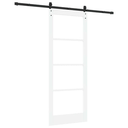 Sliding Door ORKDAL White 83 x 211 cm Solid Pine Wood and Glass
