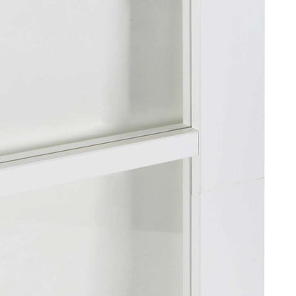 Sliding Door ORKDAL White 93 x 202 cm Solid Pine Wood and Glass