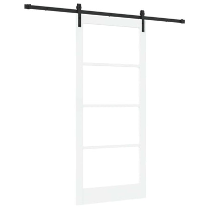 Sliding Door ORKDAL White 93 x 211 cm Solid Pine Wood and Glass