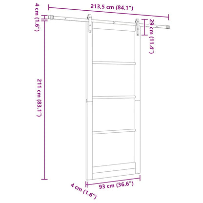 Sliding Door Other ORKDAL Brown 93 x 232 cm