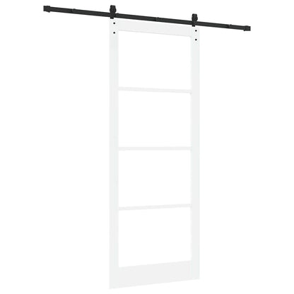 Sliding Door ORKDAL White 93 x 232 cm Solid Pine Wood and Glass