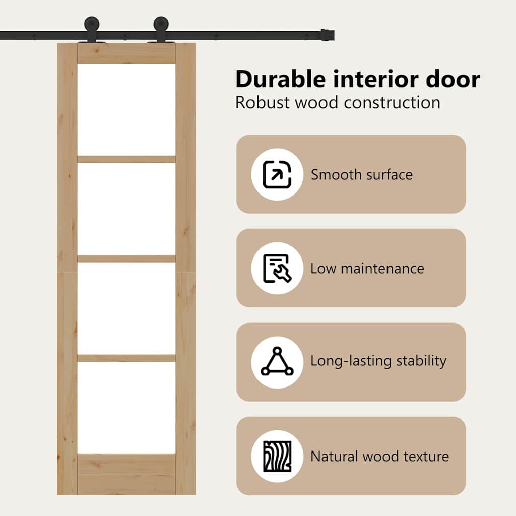 Sliding Door ORKDAL Natural and Black 61 x 198.5 cm