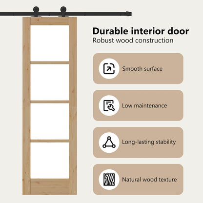 Sliding Door ORKDAL Natural and Black 61 x 198.5 cm