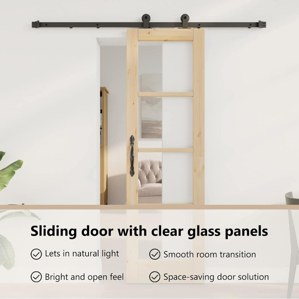 Sliding Door ORKDAL Natural and Black 61 x 198.5 cm