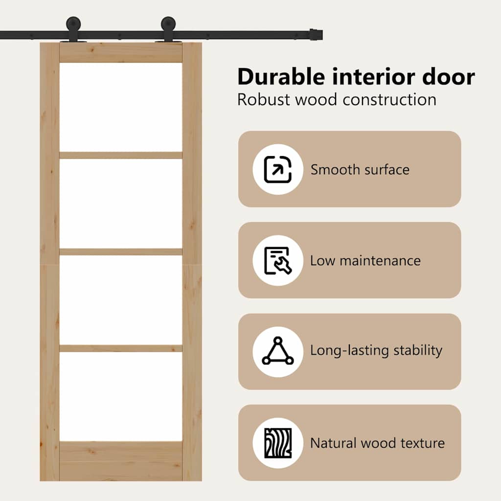 Sliding Door ORKDAL Natural and Black 73.5 x 198.5 cm
