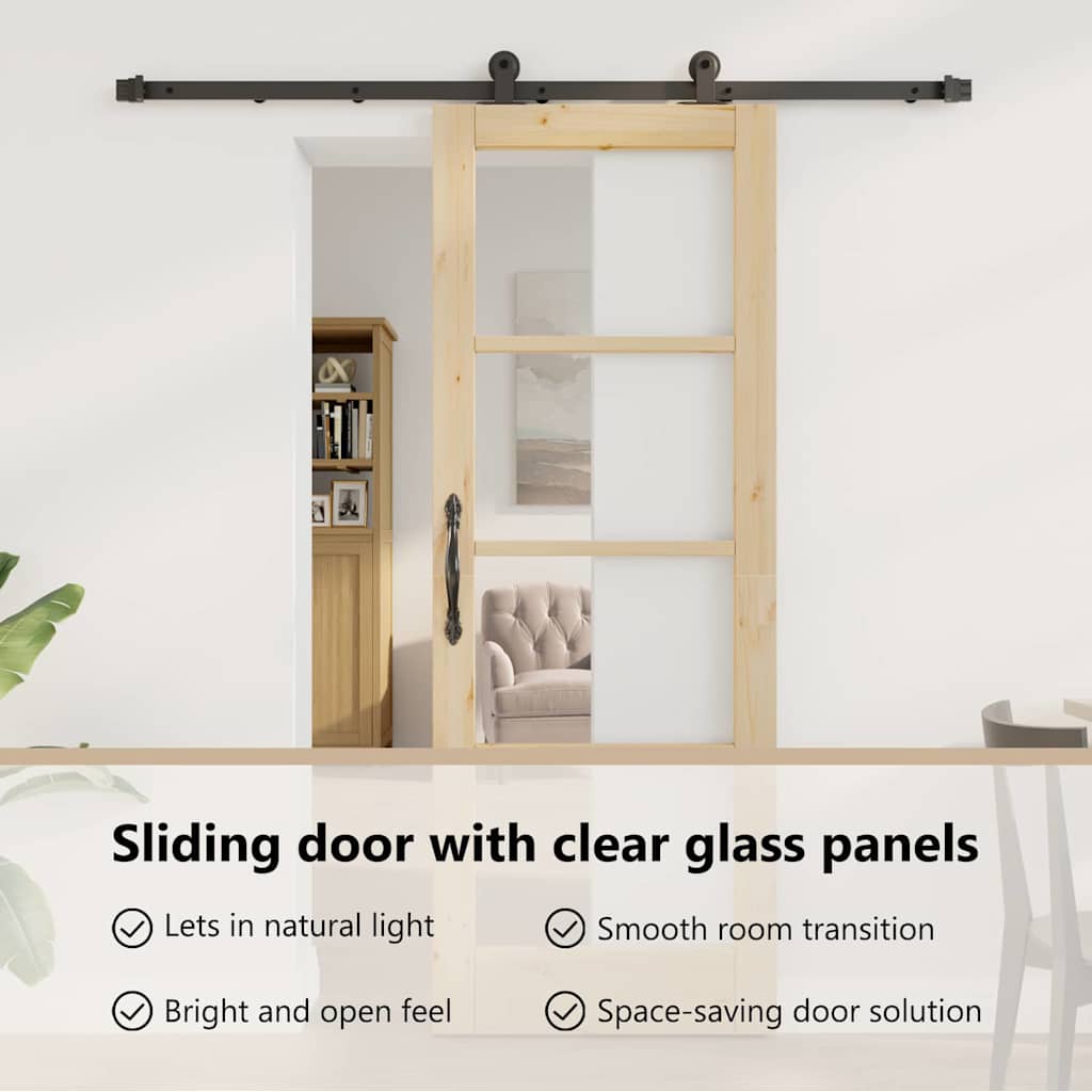 Sliding Door ORKDAL Natural and Black 73.5 x 198.5 cm
