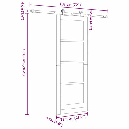 Sliding Door ORKDAL Natural and Black 73.5 x 198.5 cm