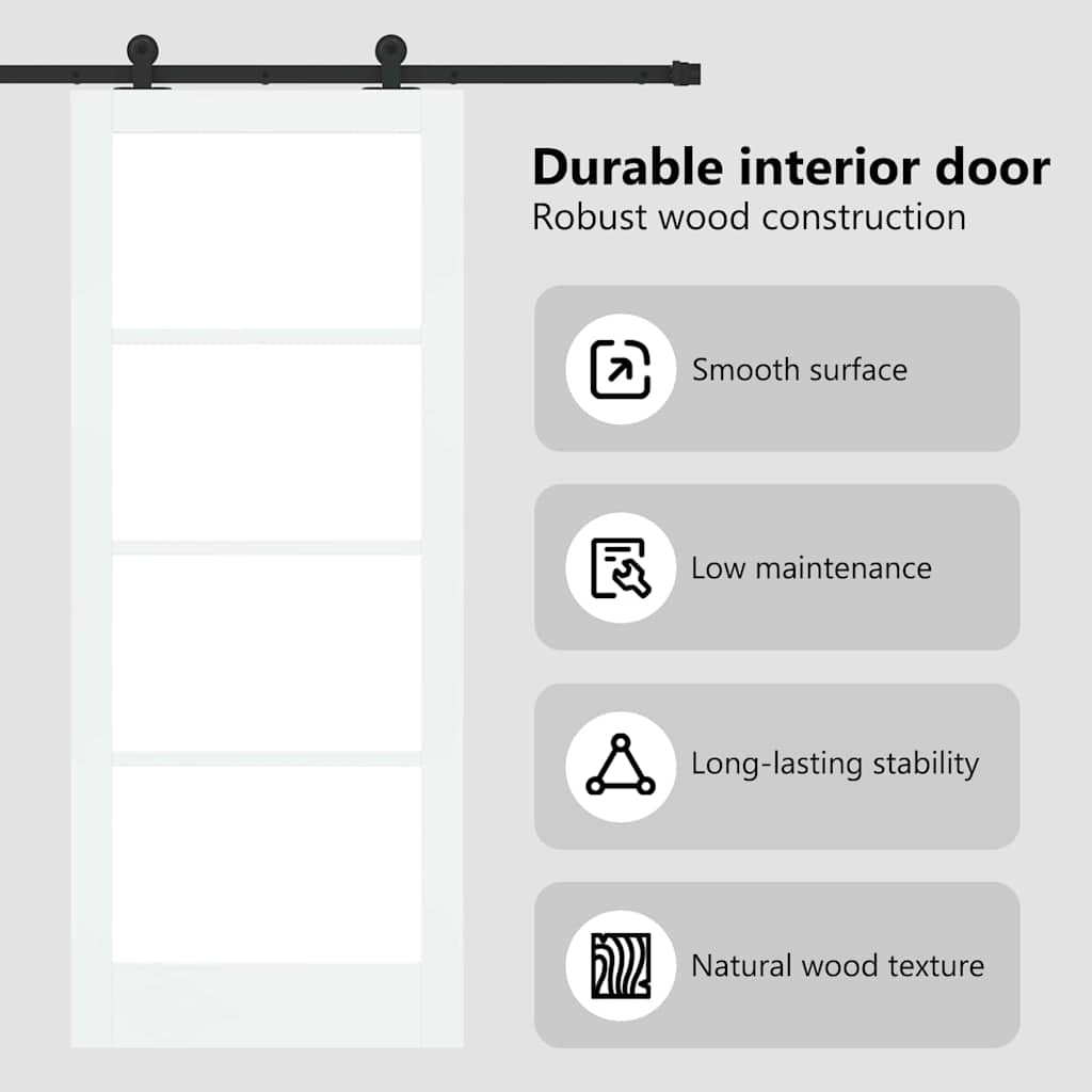 Sliding Door ORKDAL White and Black 83 x 202 cm