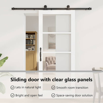 Sliding Door ORKDAL White and Black 83 x 202 cm