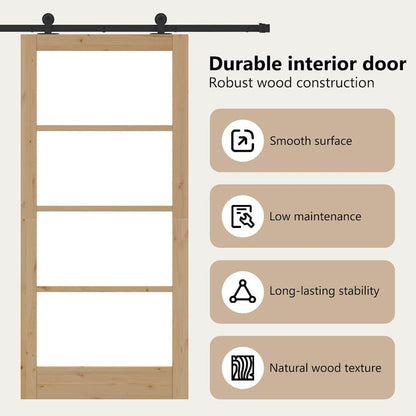 Sliding Door ORKDAL Natural and Black 93 x 202 cm