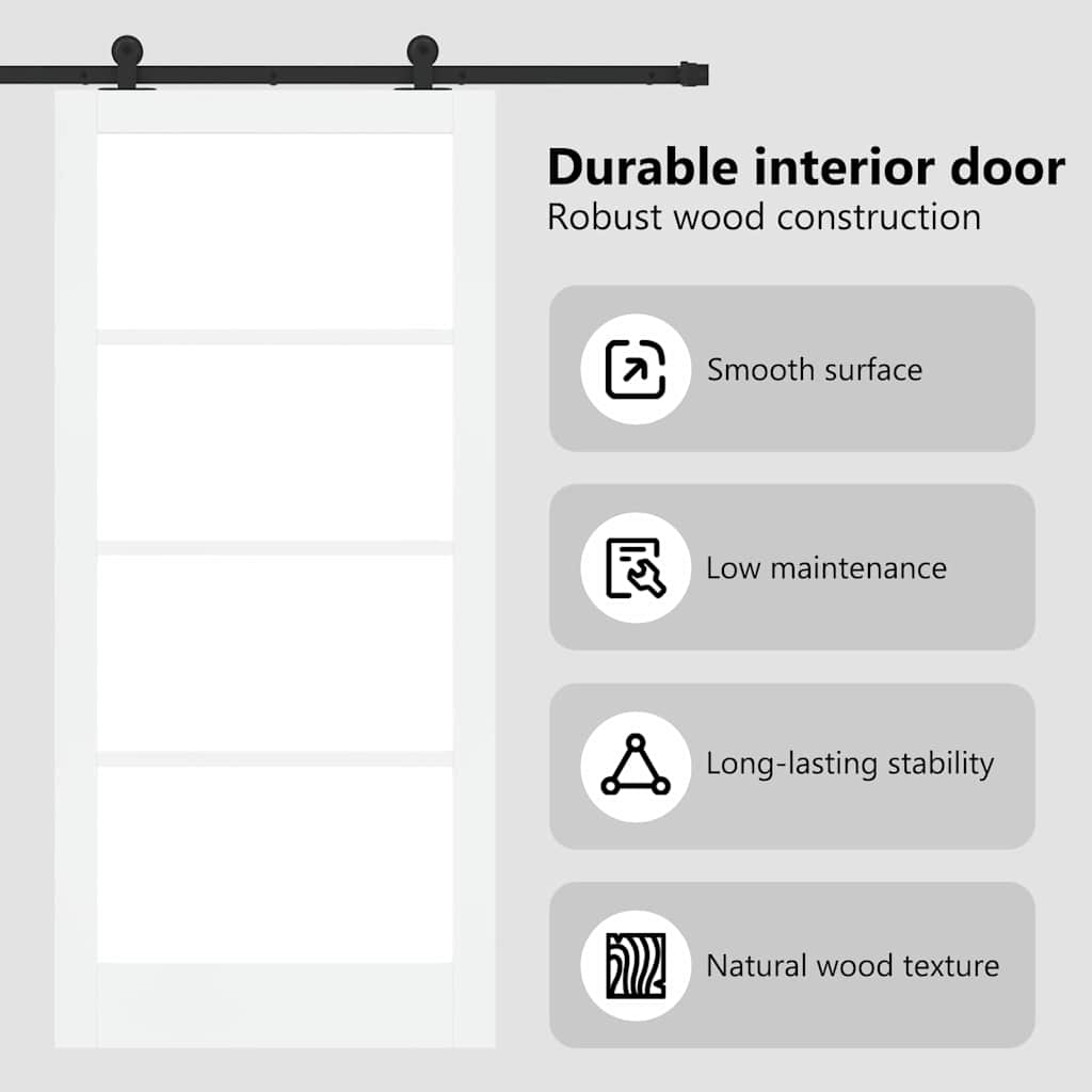 Sliding Door ORKDAL White and Black 93 x 202 cm