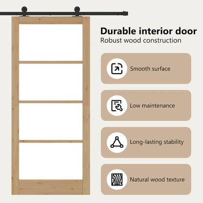 Sliding Door ORKDAL Natural and Black 93 x 211 cm
