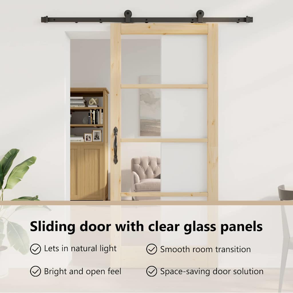 Sliding Door ORKDAL Natural and Black 93 x 211 cm