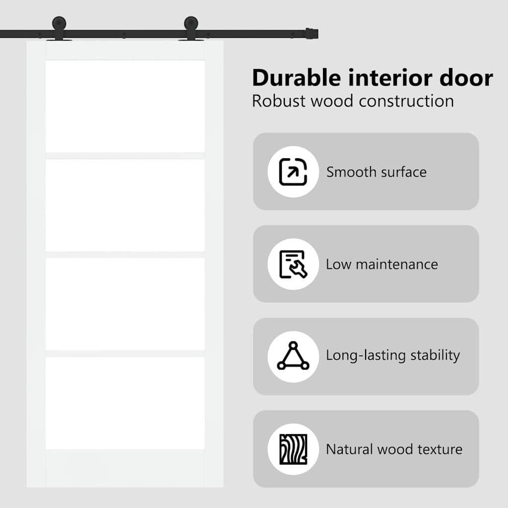 Sliding Door ORKDAL White and Black 93 x 211 cm