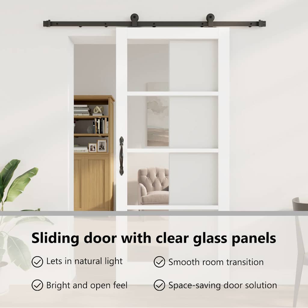 Sliding Door ORKDAL White and Black 93 x 211 cm