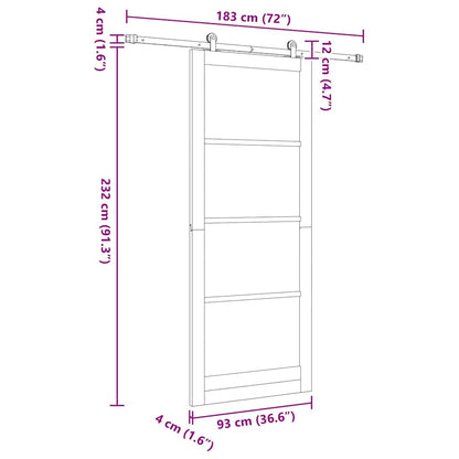 Sliding Door ORKDAL Natural and Black 93 x 232 cm