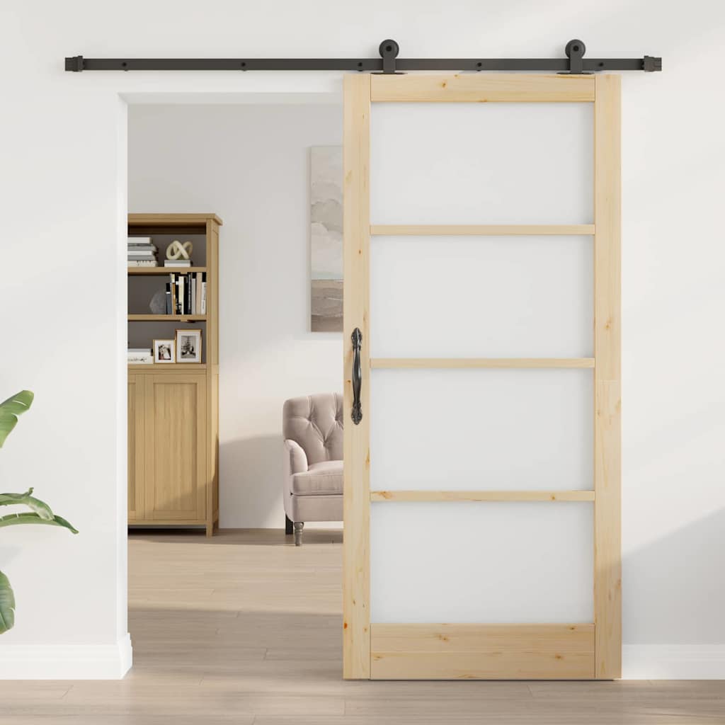 Sliding Door ORKDAL Natural and Black 93 x 202 cm
