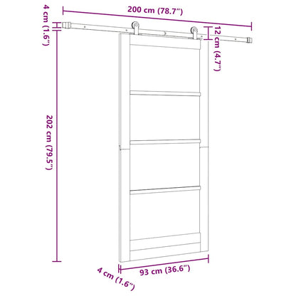 Sliding Door ORKDAL White and Black 93 x 202 cm