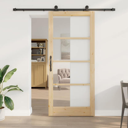 Sliding Door ORKDAL Natural and Black 93 x 211 cm