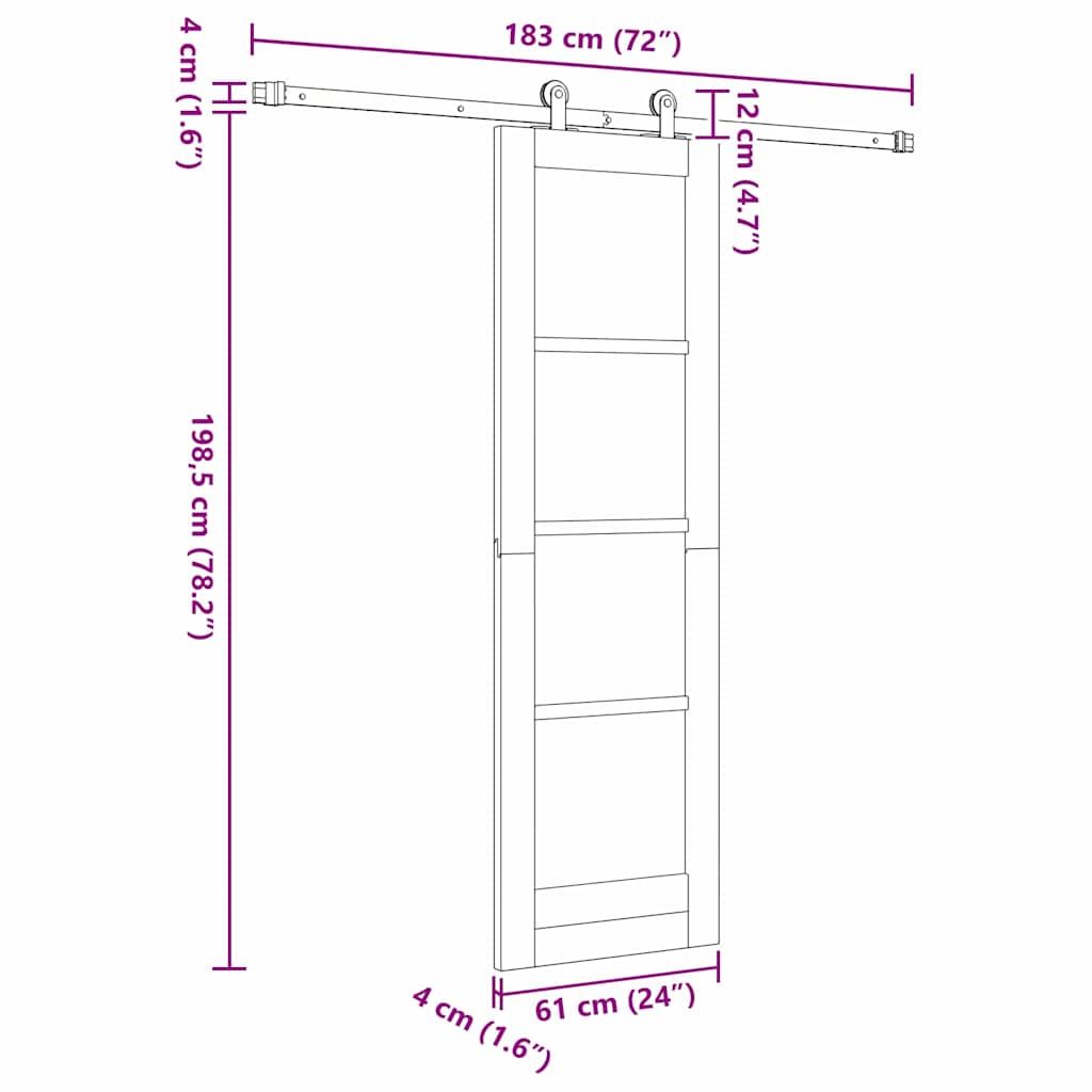 Sliding Door ORKDAL White 61 x 198.5 cm